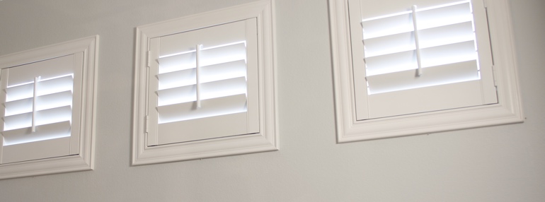 Small Windows in a Orlando Garage with Polywood Shutters